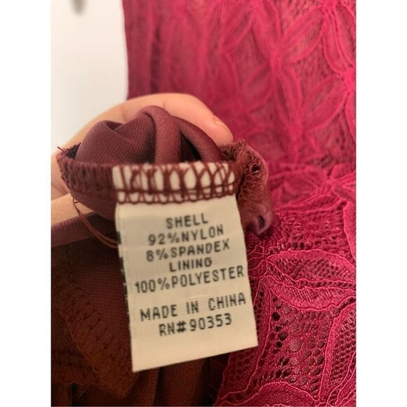 J. Gee Women's Floral Lace A Line Dress Red Size Medium - Picture 6 of 7